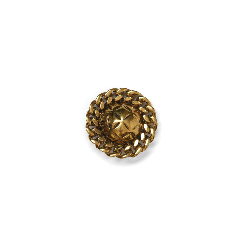 VINTAGE CHANEL QUILTED GOURMETTE CHAIN EDGE EARRINGS - beg borrow steal studio