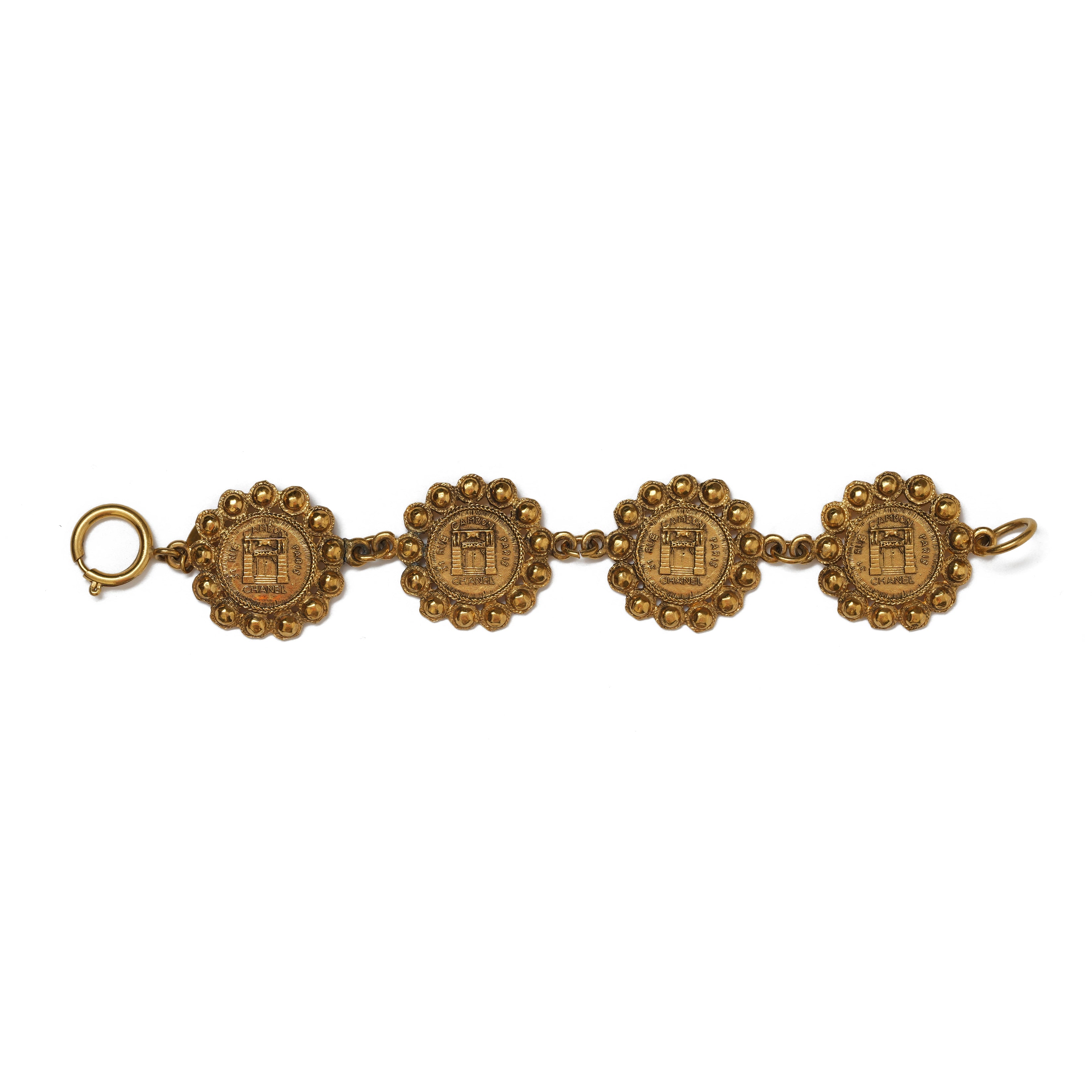 Vintage Chanel Sunburst Coin Medallion Bracelet - beg borrow steal studio