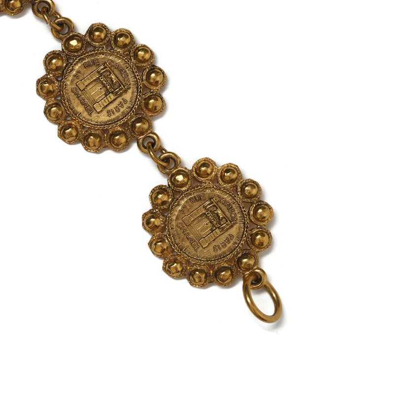 Vintage Chanel Sunburst Coin Medallion Bracelet - beg borrow steal studio