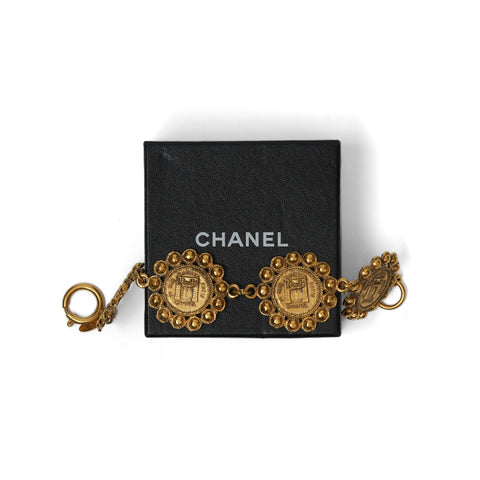 Vintage Chanel Sunburst Coin Medallion Bracelet