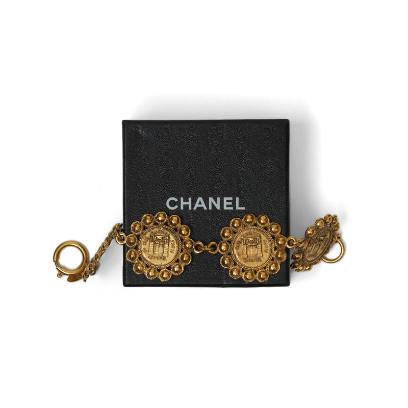 Vintage Chanel Sunburst Coin Medallion Bracelet - beg borrow steal studio
