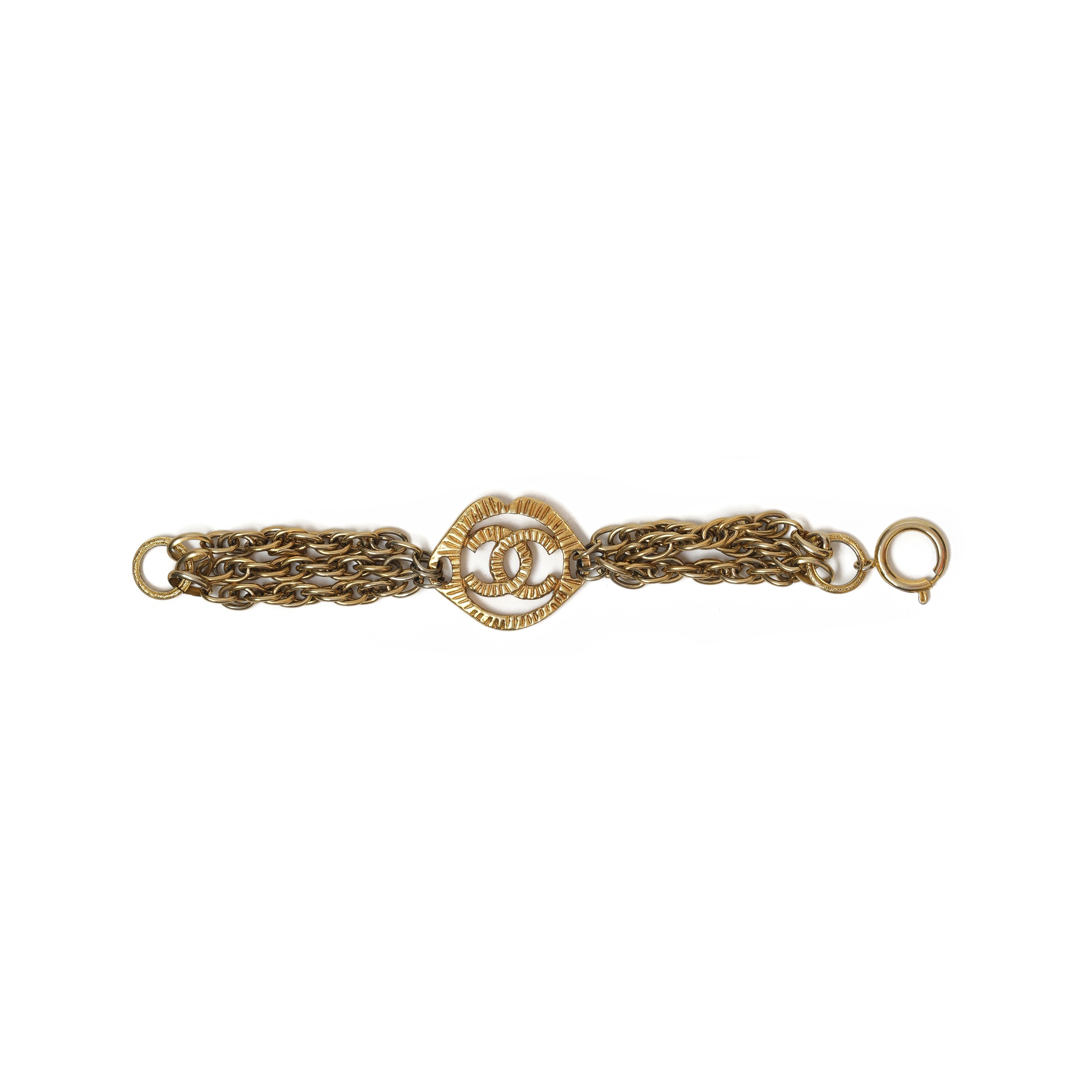 Vintage Chanel Multistrand CC Chain Bracelet - beg borrow steal studio