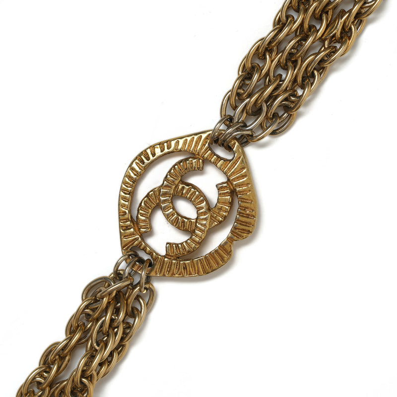 Vintage Chanel Multistrand CC Chain Bracelet - beg borrow steal studio