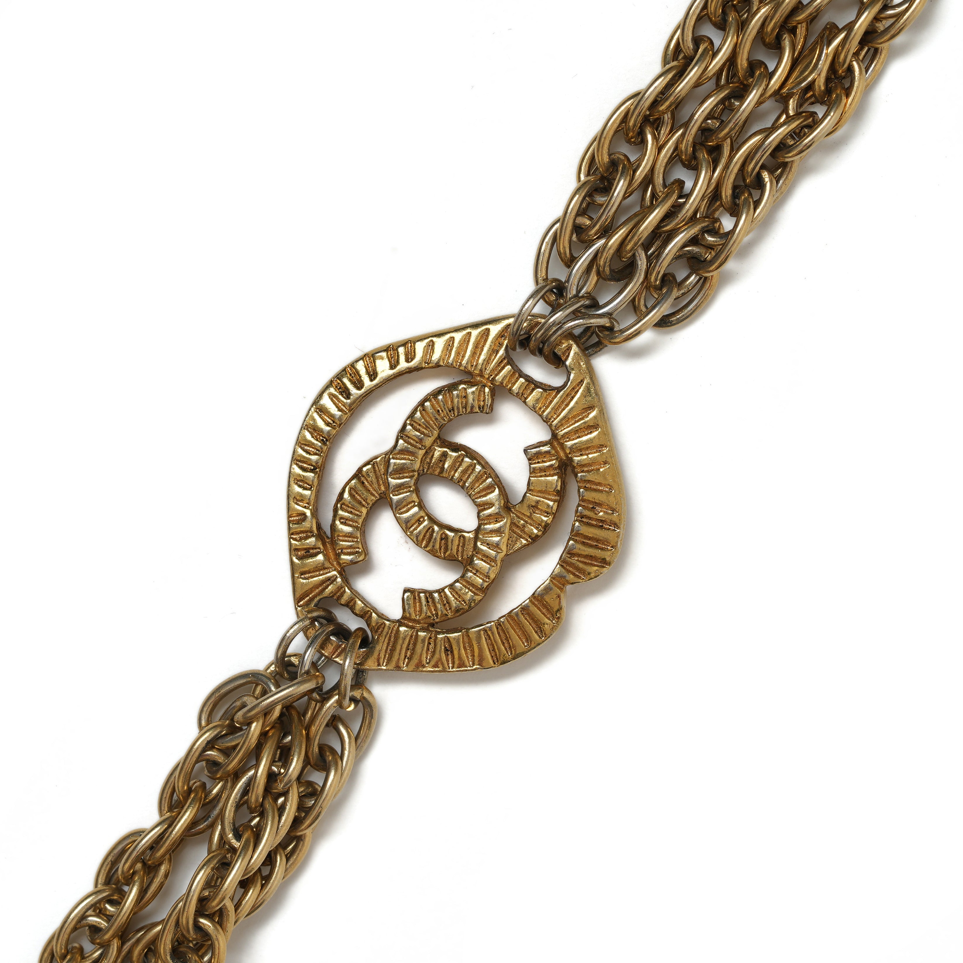 Vintage Chanel Multistrand CC Chain Bracelet - beg borrow steal studio