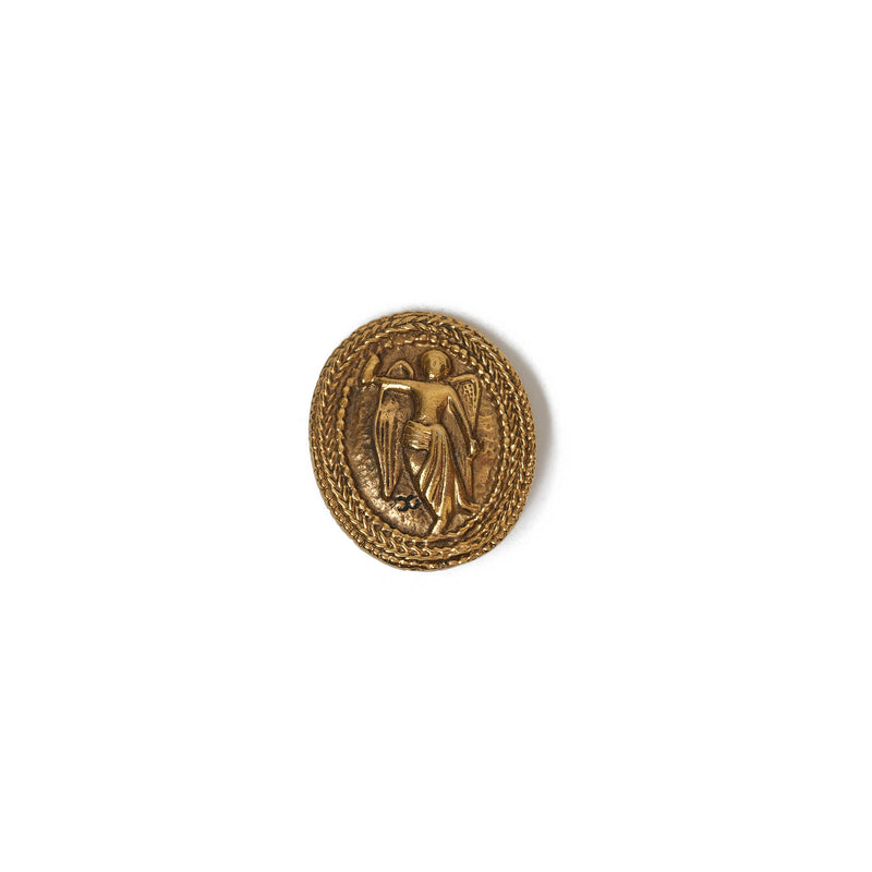 VINTAGE CHANEL ANGEL MEDALLION COIN EARRINGS - beg borrow steal studio