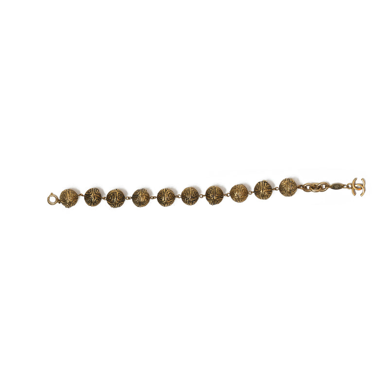 Vintage Chanel Textured Orb Bracelet - beg borrow steal studio