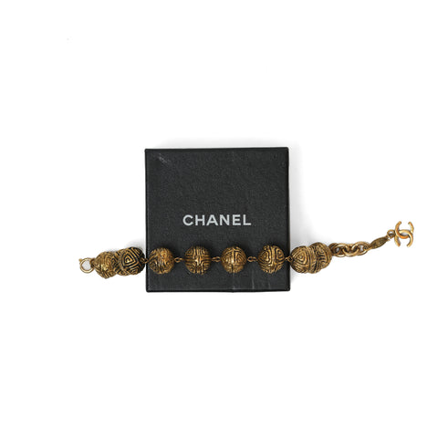 Vintage Chanel Textured Orb Bracelet