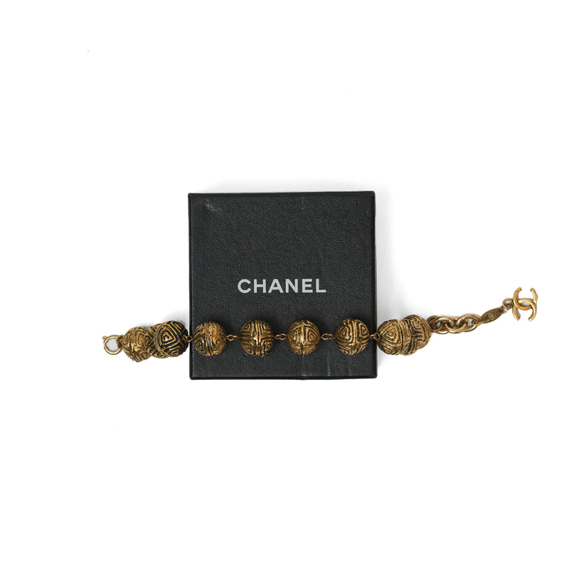 Vintage Chanel Textured Orb Bracelet - beg borrow steal studio