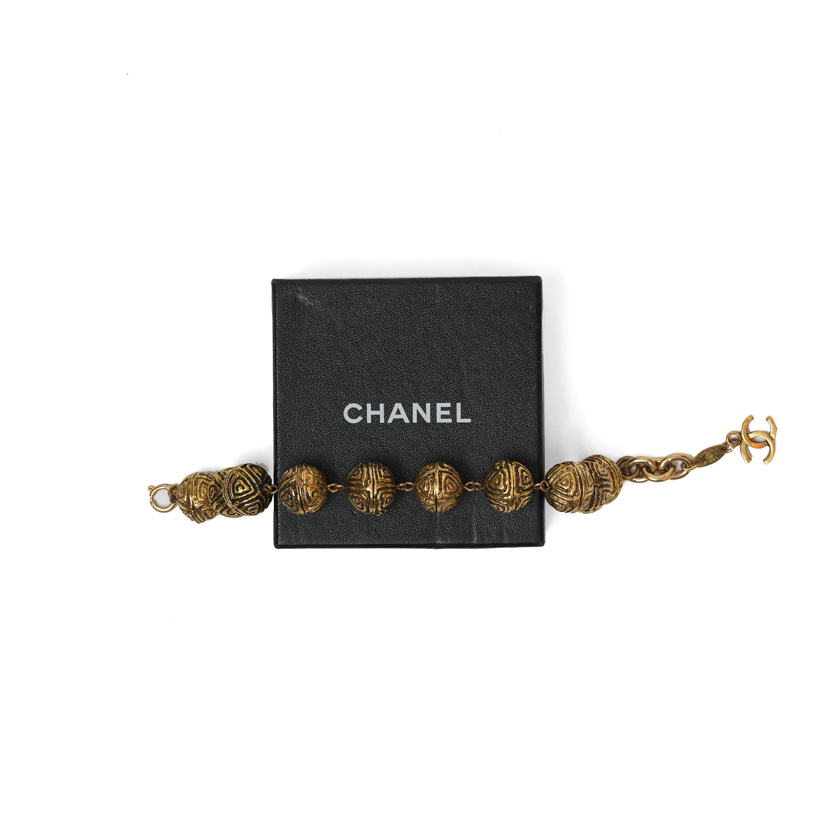 Vintage Chanel Textured Orb Bracelet - beg borrow steal studio