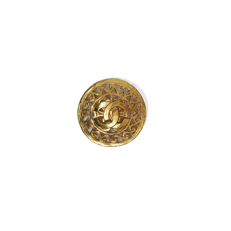 Vintage Chanel CC Medallion Brooch - beg borrow steal studio