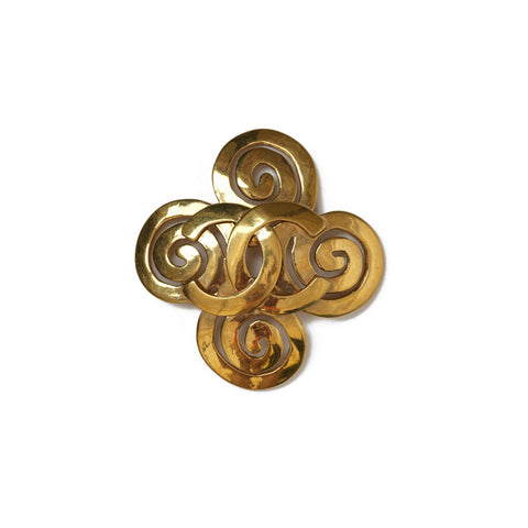 Vintage Chanel Twisted Flower CC Brooch