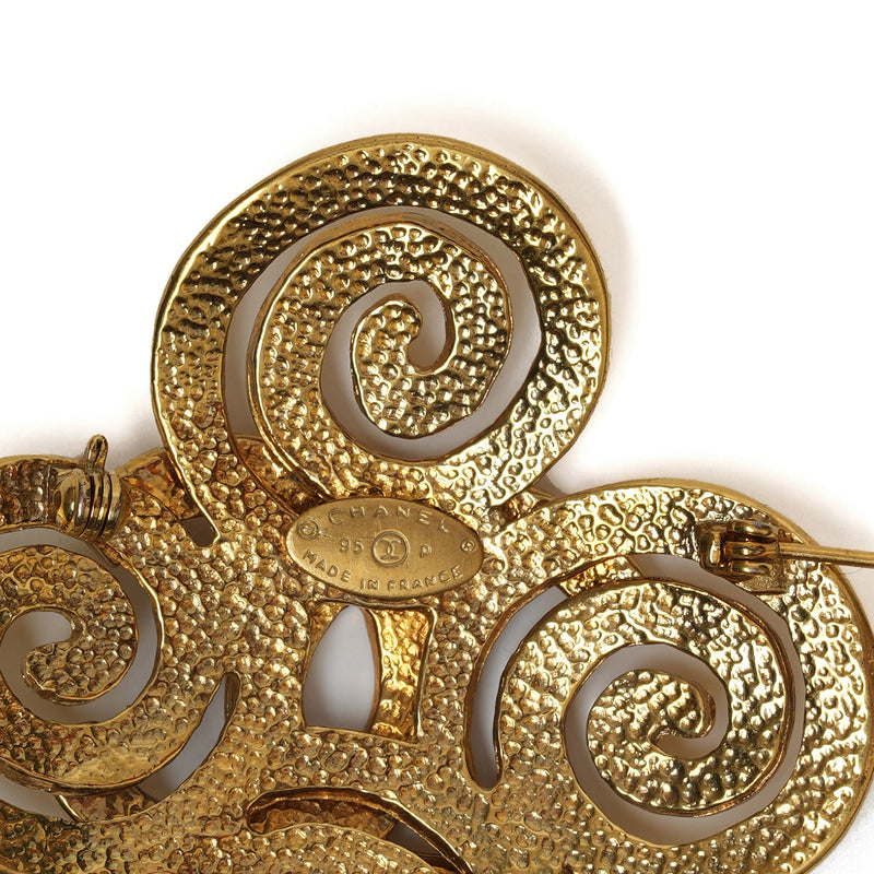 Vintage Chanel Twisted Flower CC Brooch - beg borrow steal studio
