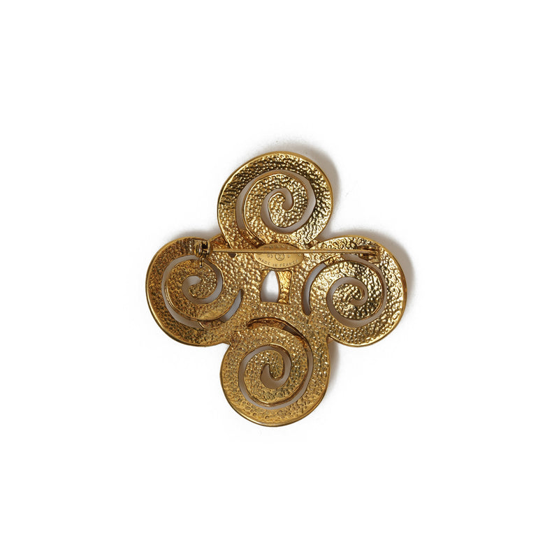 Vintage Chanel Twisted Flower CC Brooch - beg borrow steal studio