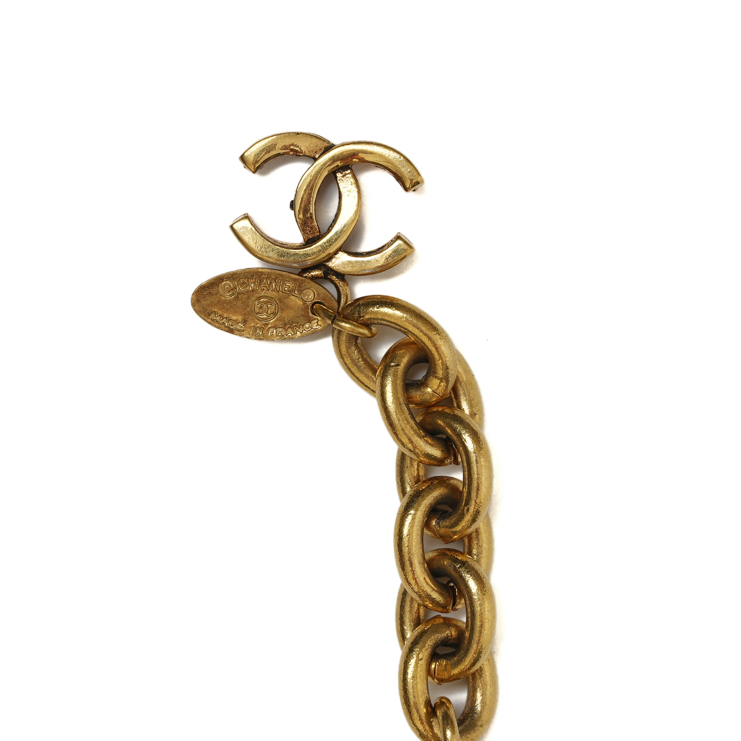 Vintage Chanel Quilted Matelasse CC Medallion Bracelet - beg borrow steal studio