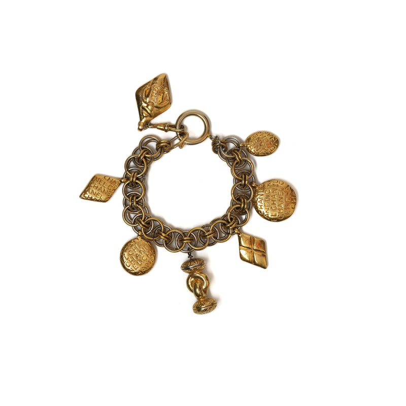 Vintage Chanel Multi-Icon Charm Bracelet - beg borrow steal studio