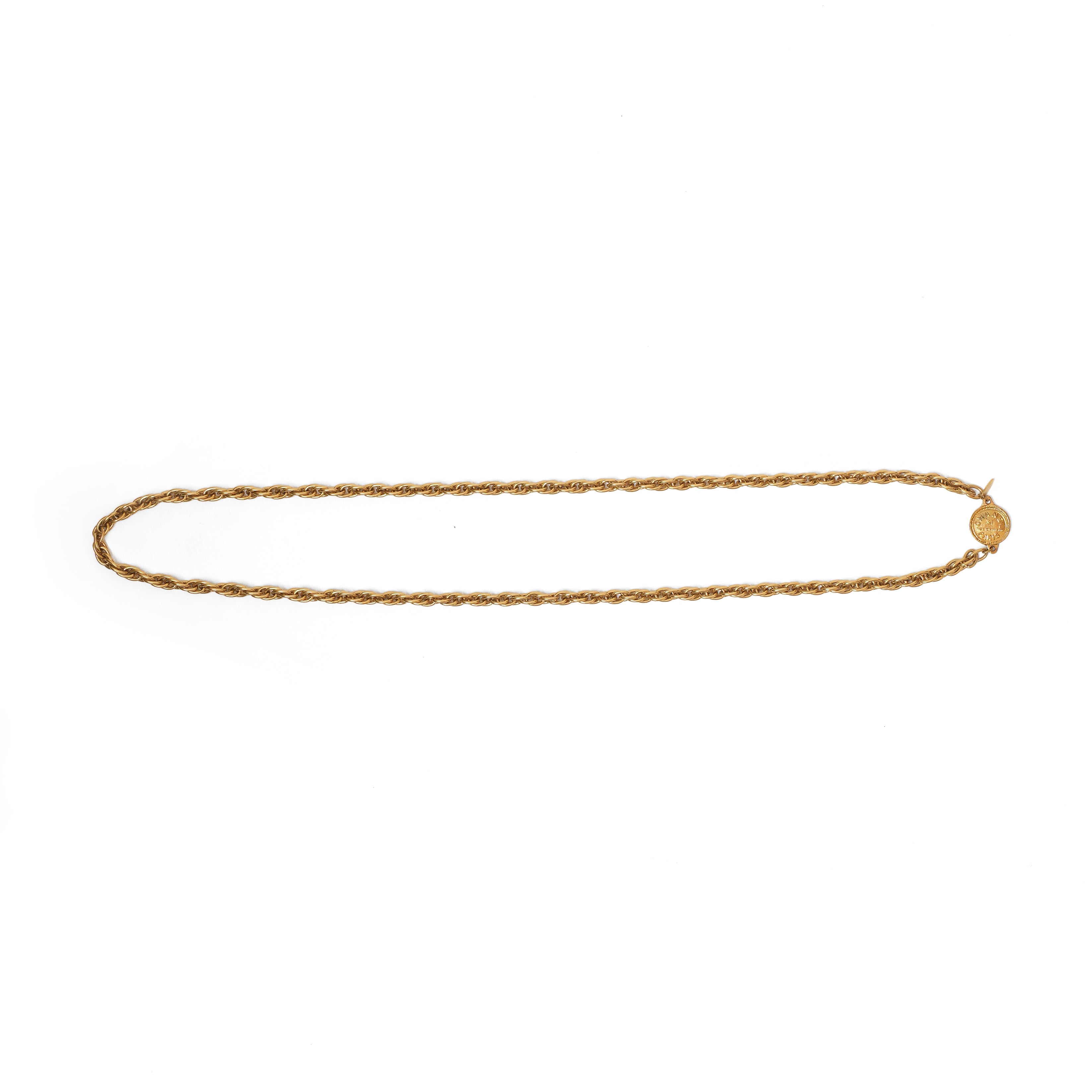 VINTAGE CHANEL CHAIN LINK WITH ONE SMALL POCOIN NECKLACE - Beg Borrow Steal Studio