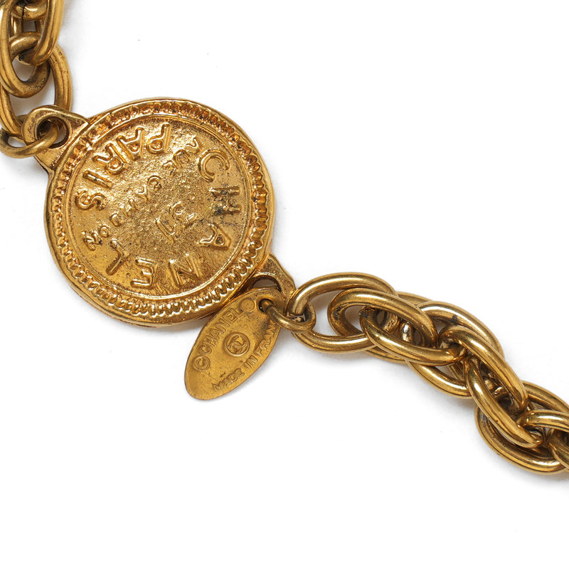 VINTAGE CHANEL CHAIN LINK WITH ONE SMALL POCOIN NECKLACE - Beg Borrow Steal Studio