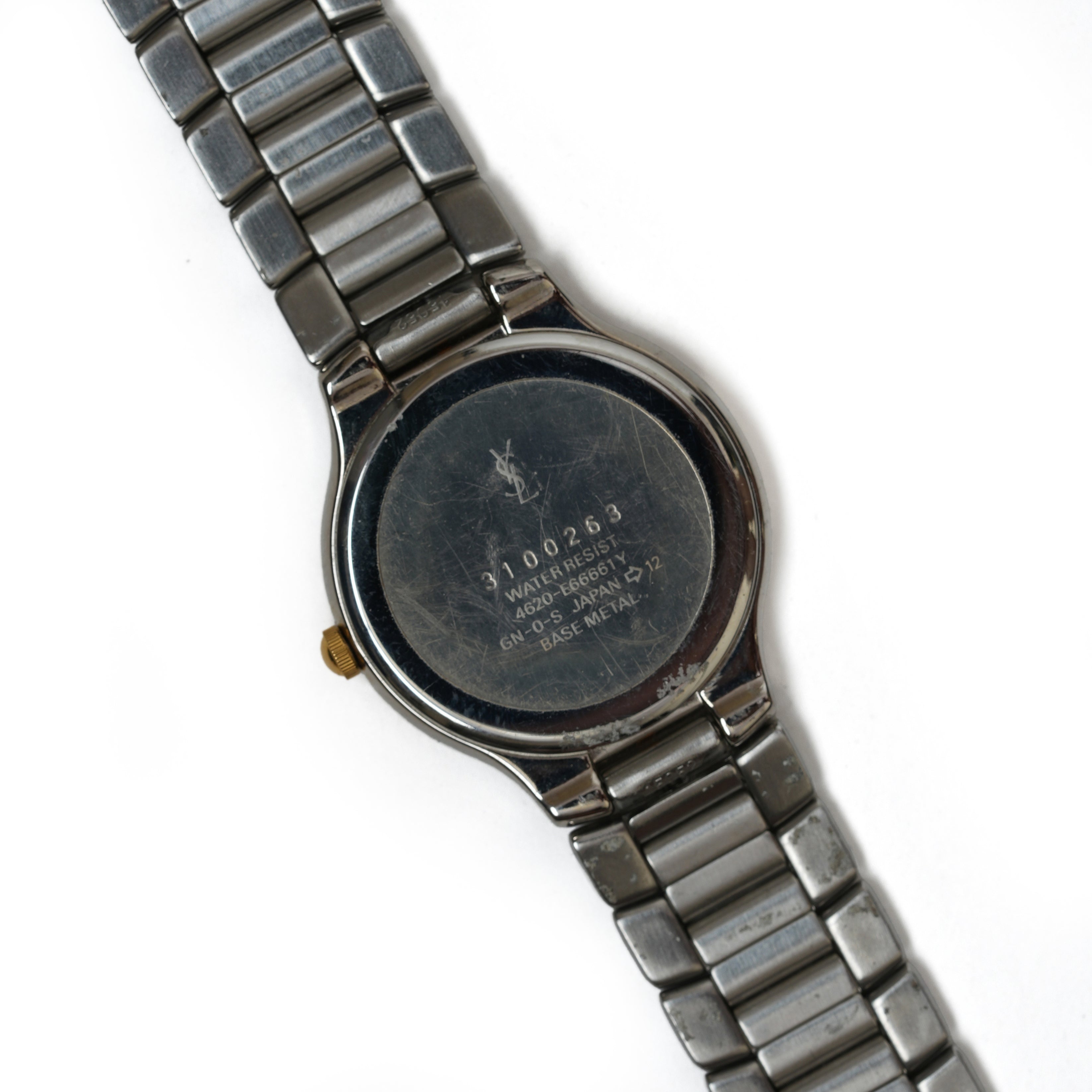 vintage Yves Saint Laurent (YSL) Round Dial Two-Tone Quartz Watch - beg borrow steal studio