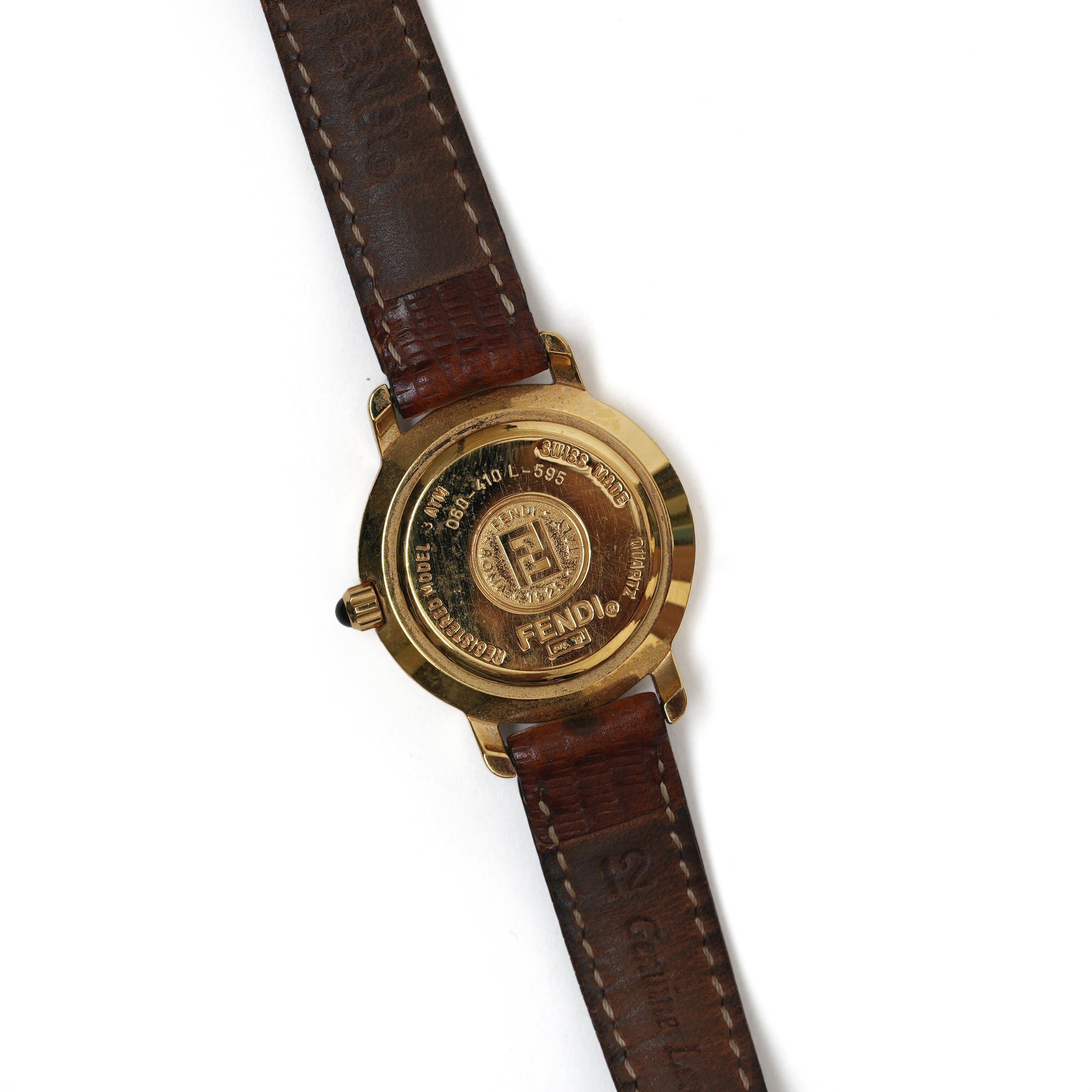 Vintage Fendi Orologi Round Leather Strap Watch - beg borrow steal studio