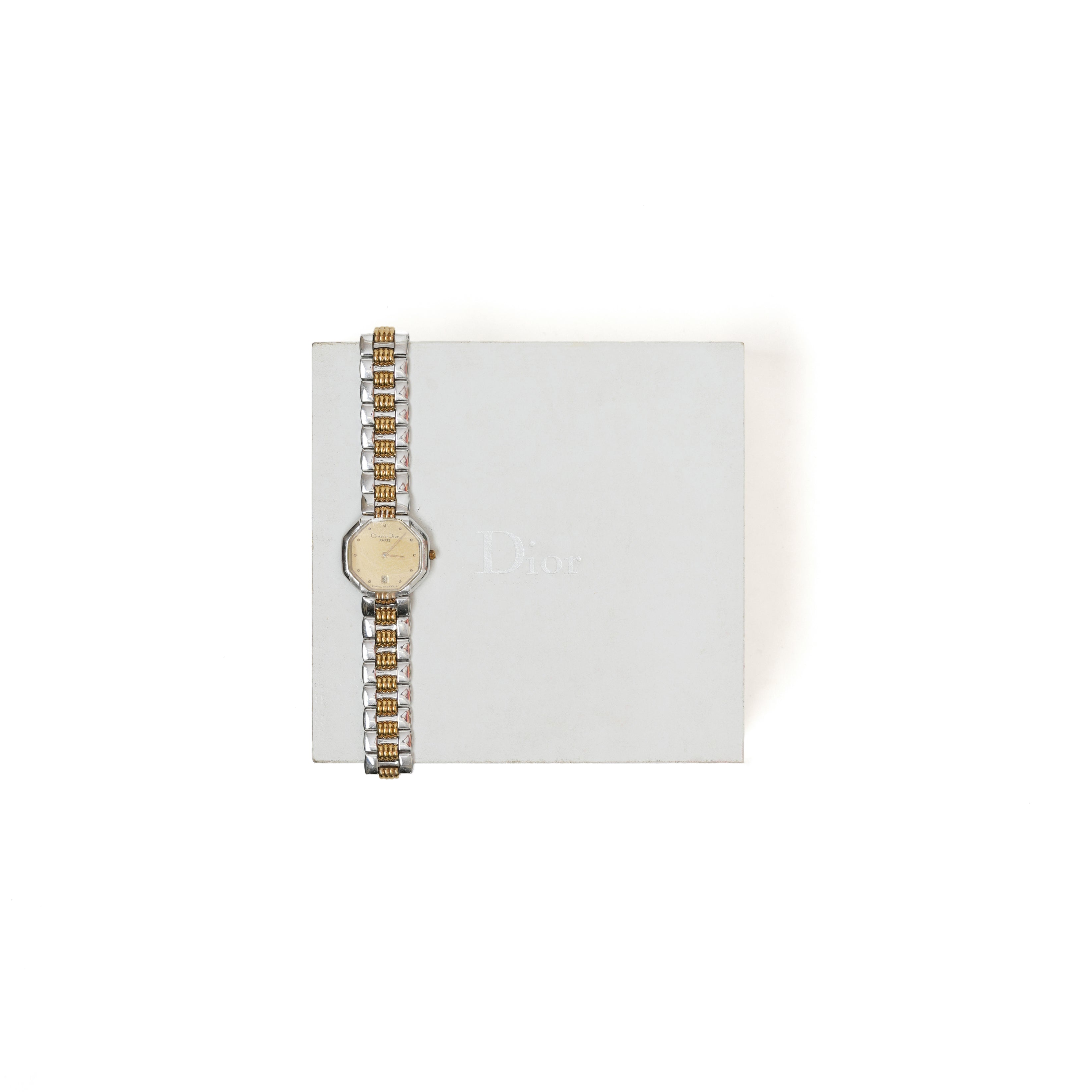 Vintage Christian Dior Depose Octagon Two-Tone Watch - beg borrow steal studio