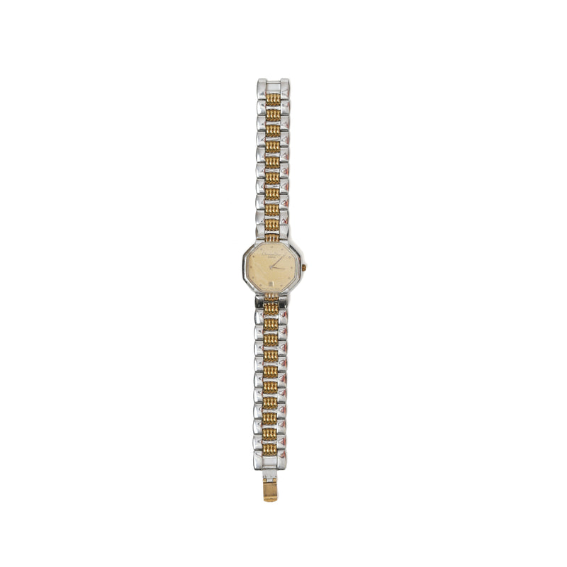 Vintage Christian Dior Depose Octagon Two-Tone Watch - beg borrow steal studio