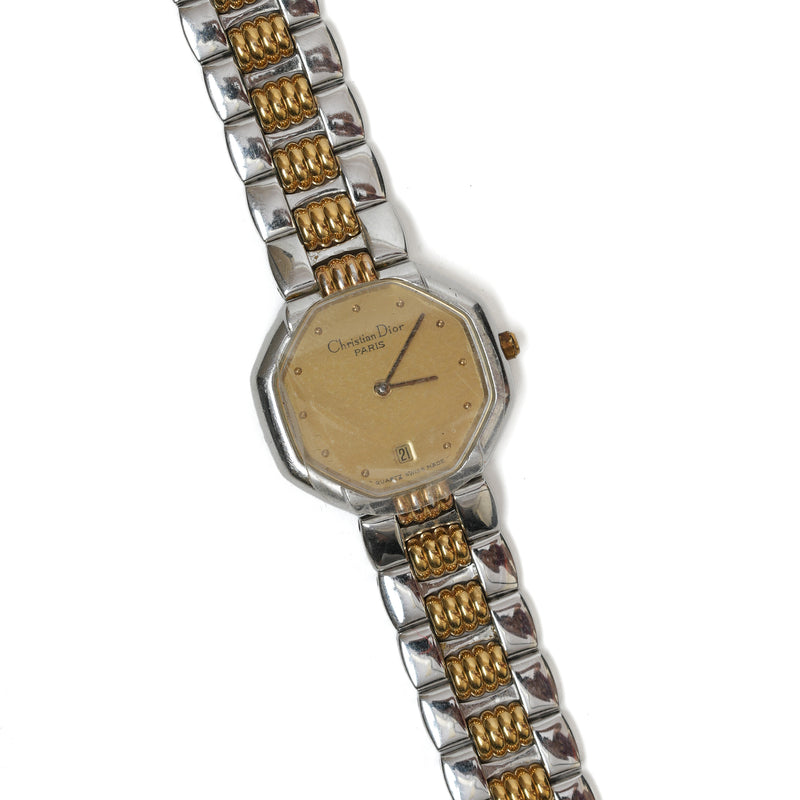 Vintage Christian Dior Depose Octagon Two-Tone Watch - beg borrow steal studio