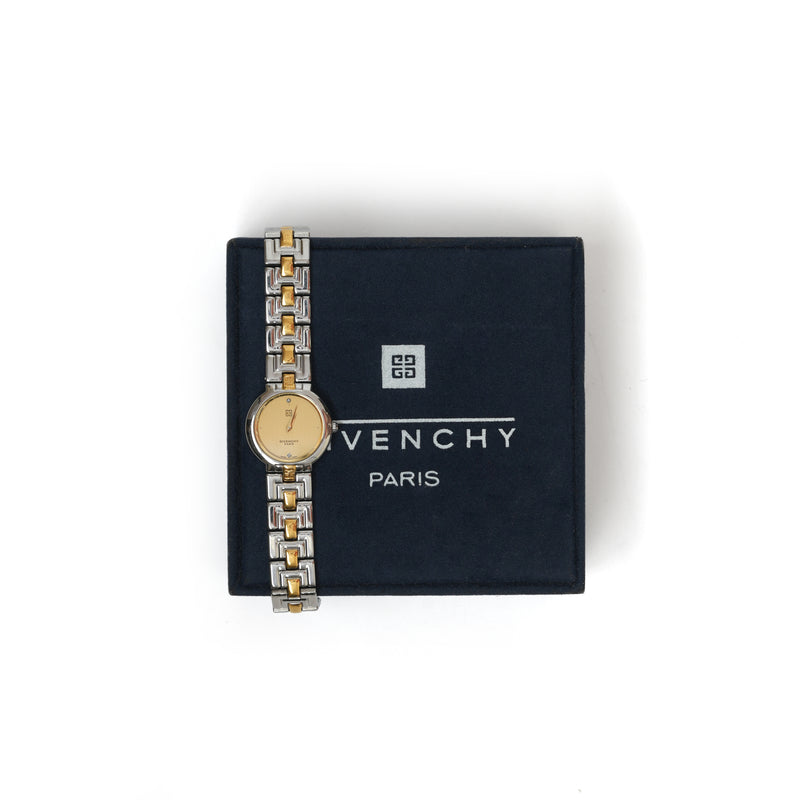 Vintage Givenchy Round Two-Tone Quartz Watch - beg borrow steal studio
