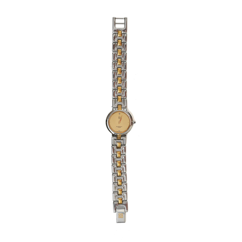 Vintage Givenchy Round Two-Tone Quartz Watch - beg borrow steal studio