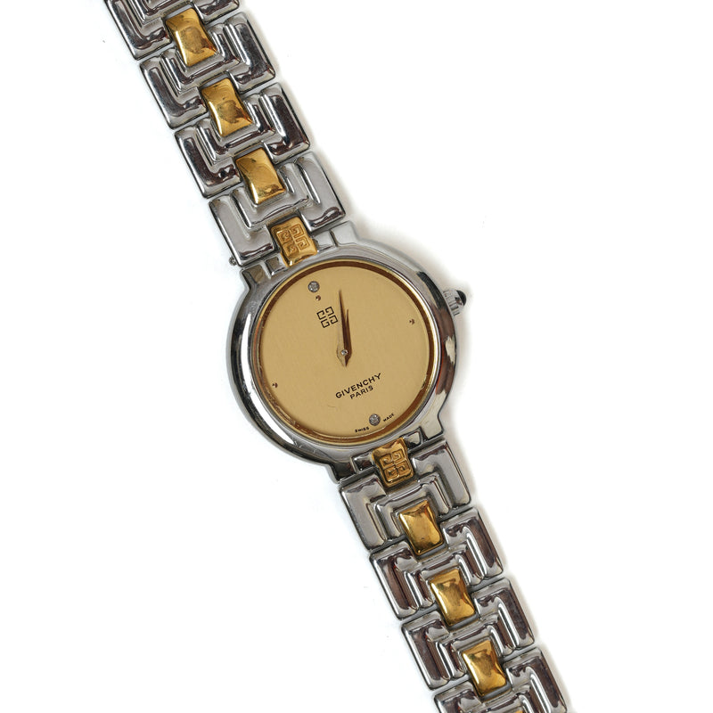 Vintage Givenchy Round Two-Tone Quartz Watch - beg borrow steal studio