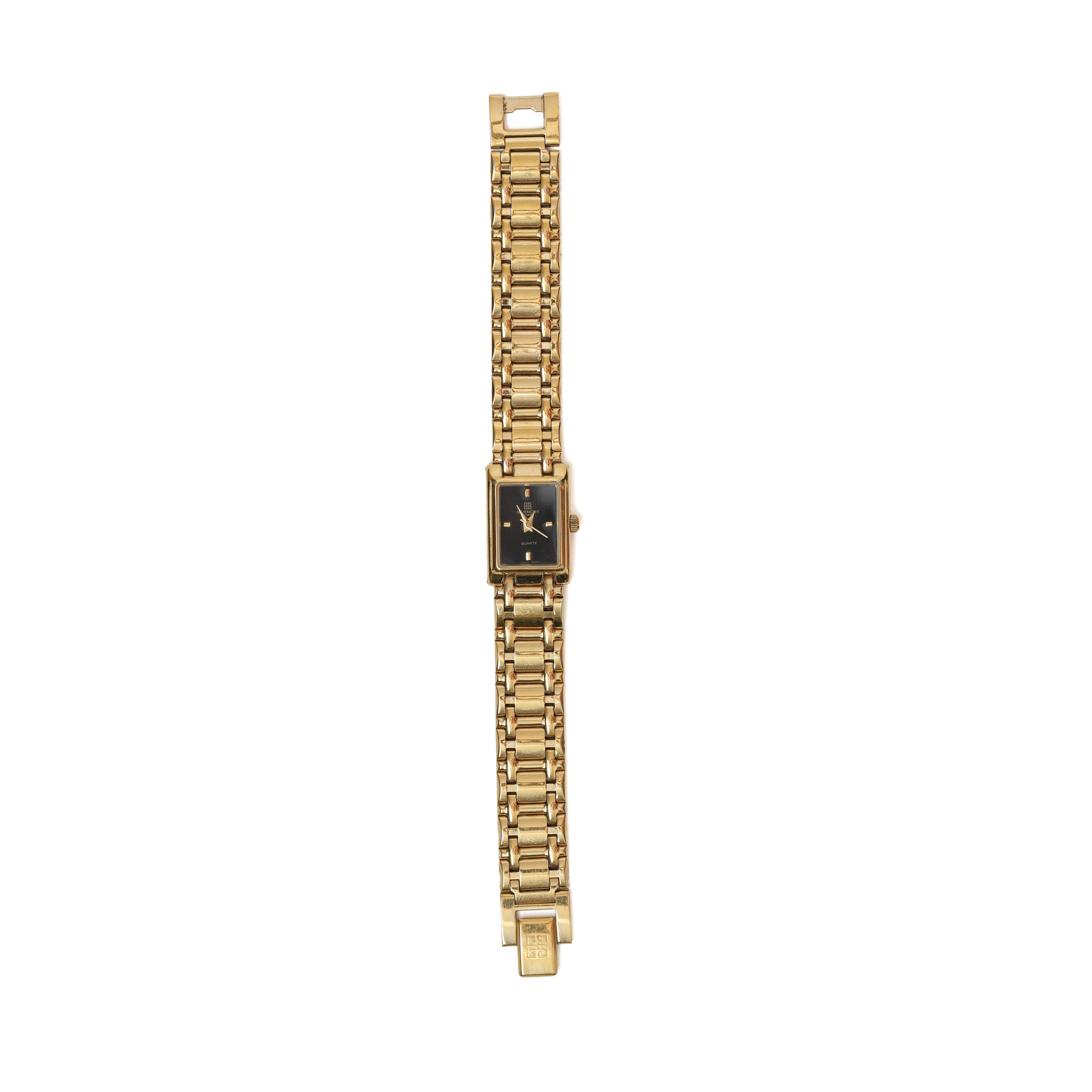 Vintage Givenchy Rectangular Black Dial Watch - beg borrow steal studio