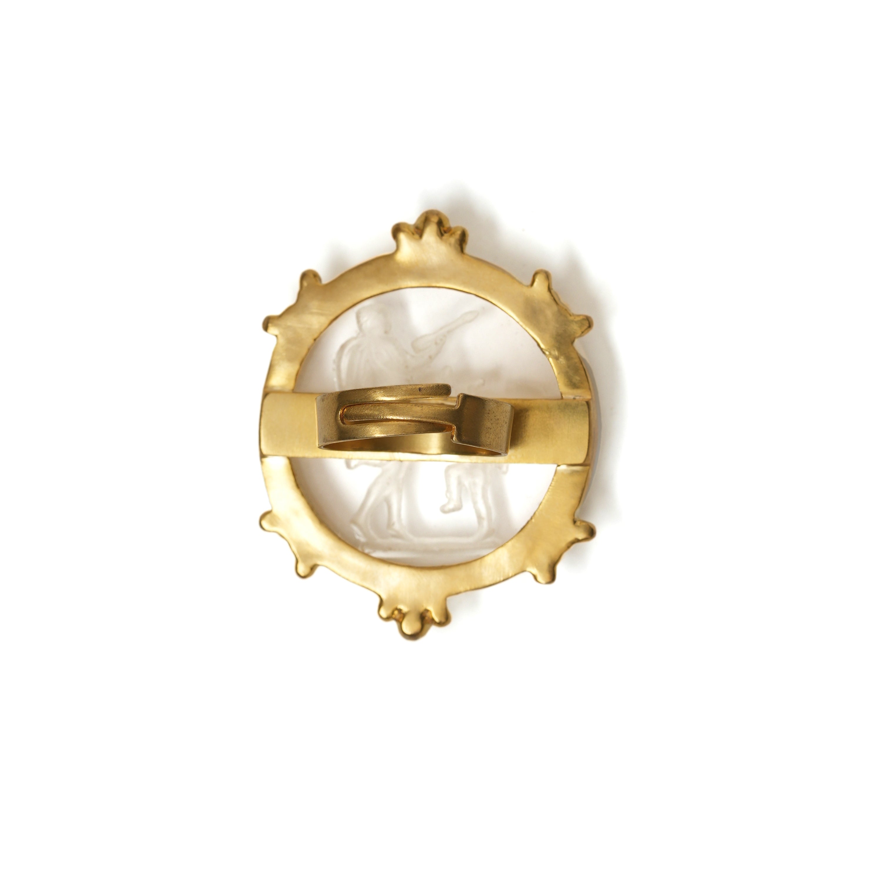 Vintage Czech Glass Cameo Ring