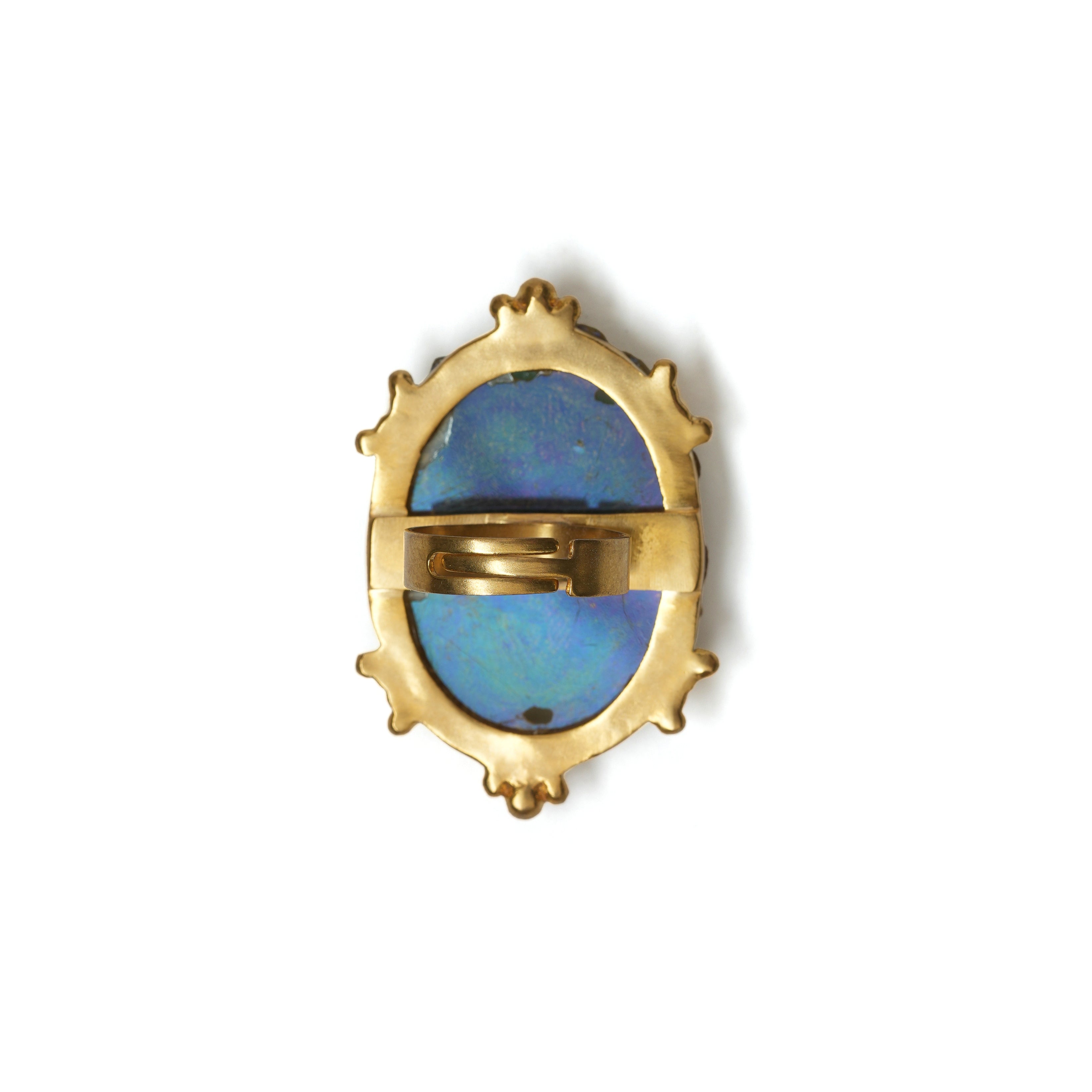 Vintage Czech Glass Cameo Ring