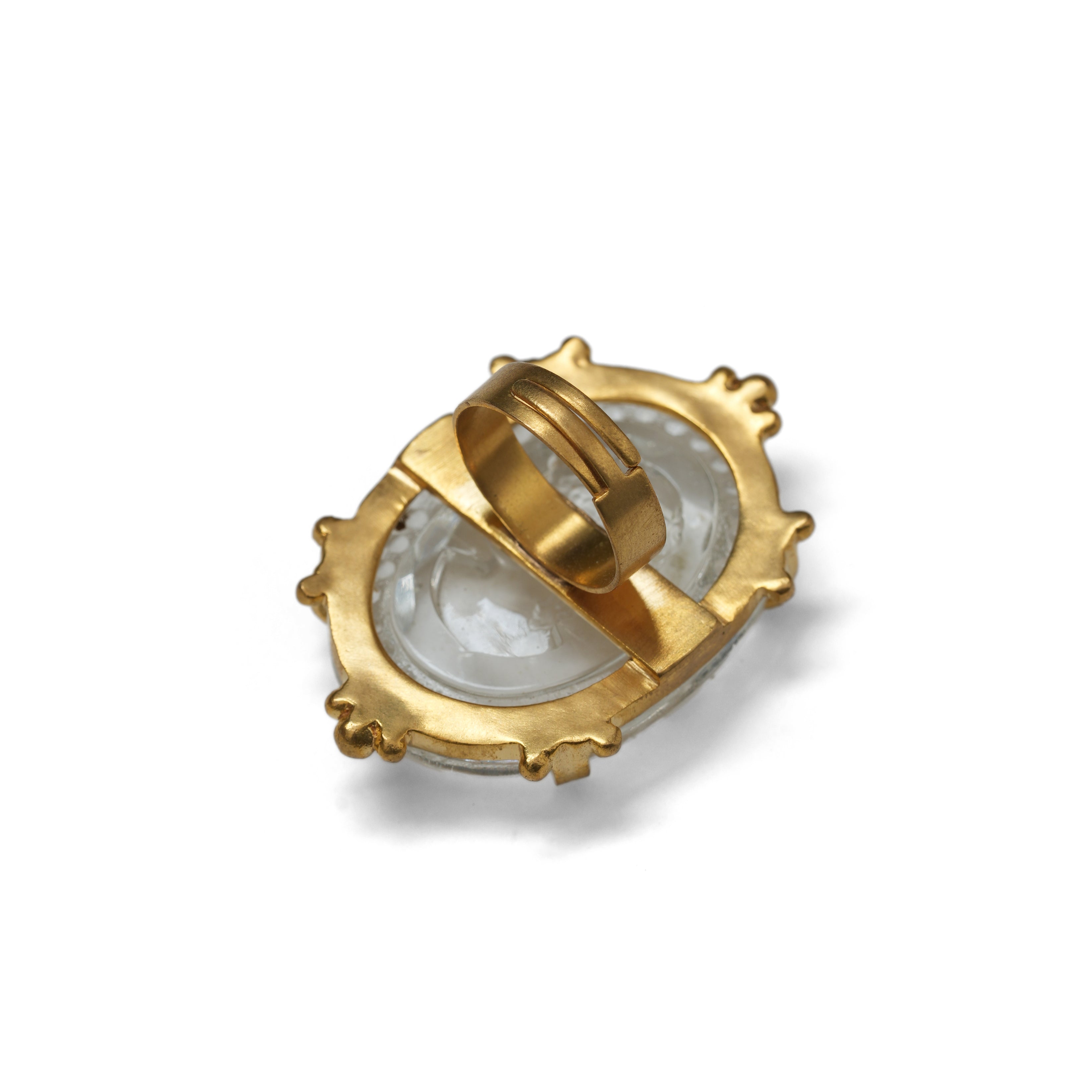 Vintage Czech Glass Cameo Ring