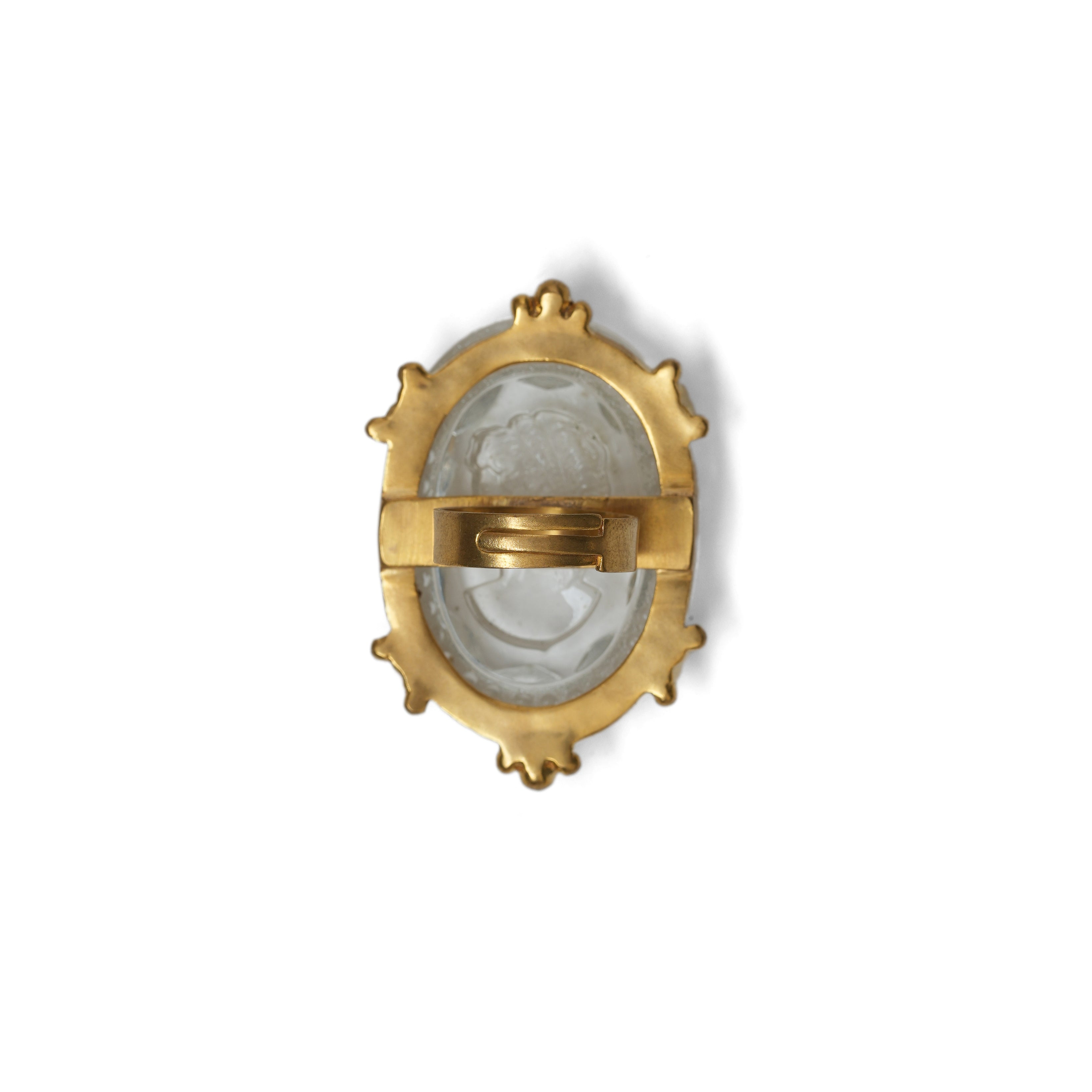 Vintage Czech Glass Cameo Ring