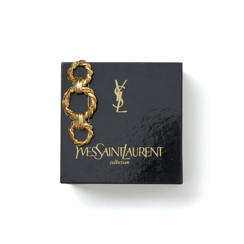 Vintage Yves Saint Laurent YSL Rope Flower Brooch - beg borrow steal studio