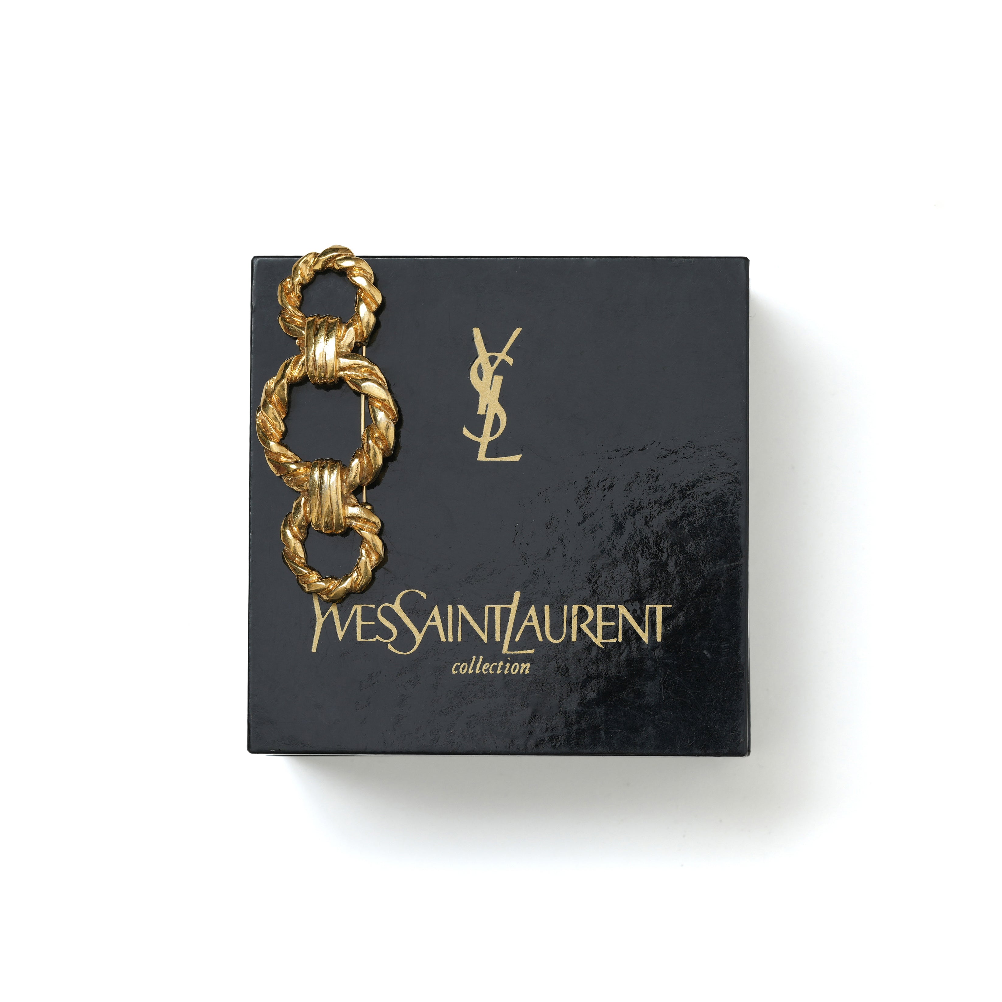 Vintage Yves Saint Laurent YSL Rope Flower Brooch - beg borrow steal studio