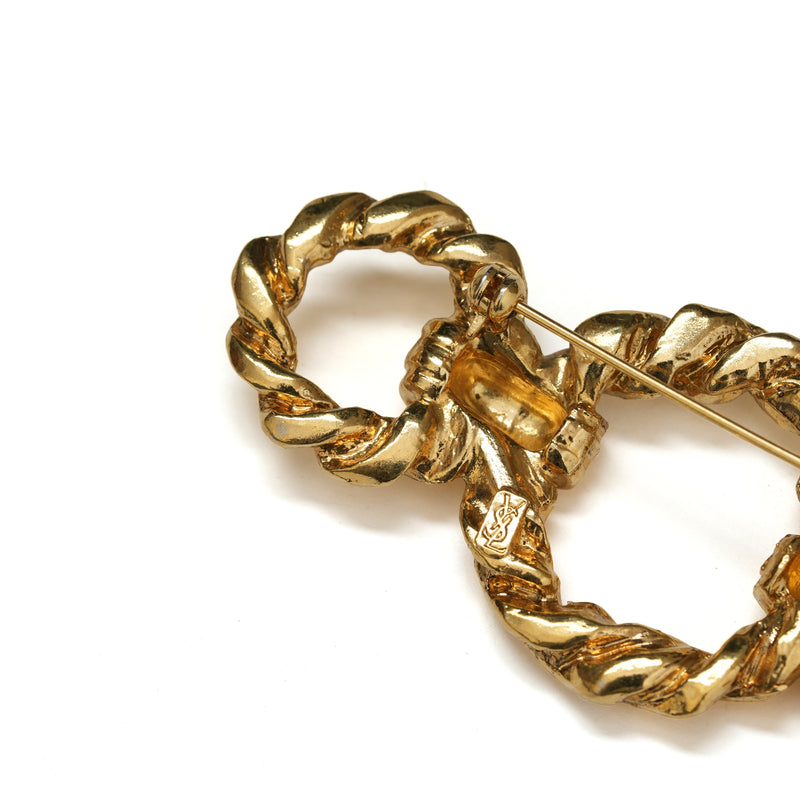 Vintage Yves Saint Laurent YSL Rope Flower Brooch - beg borrow steal studio