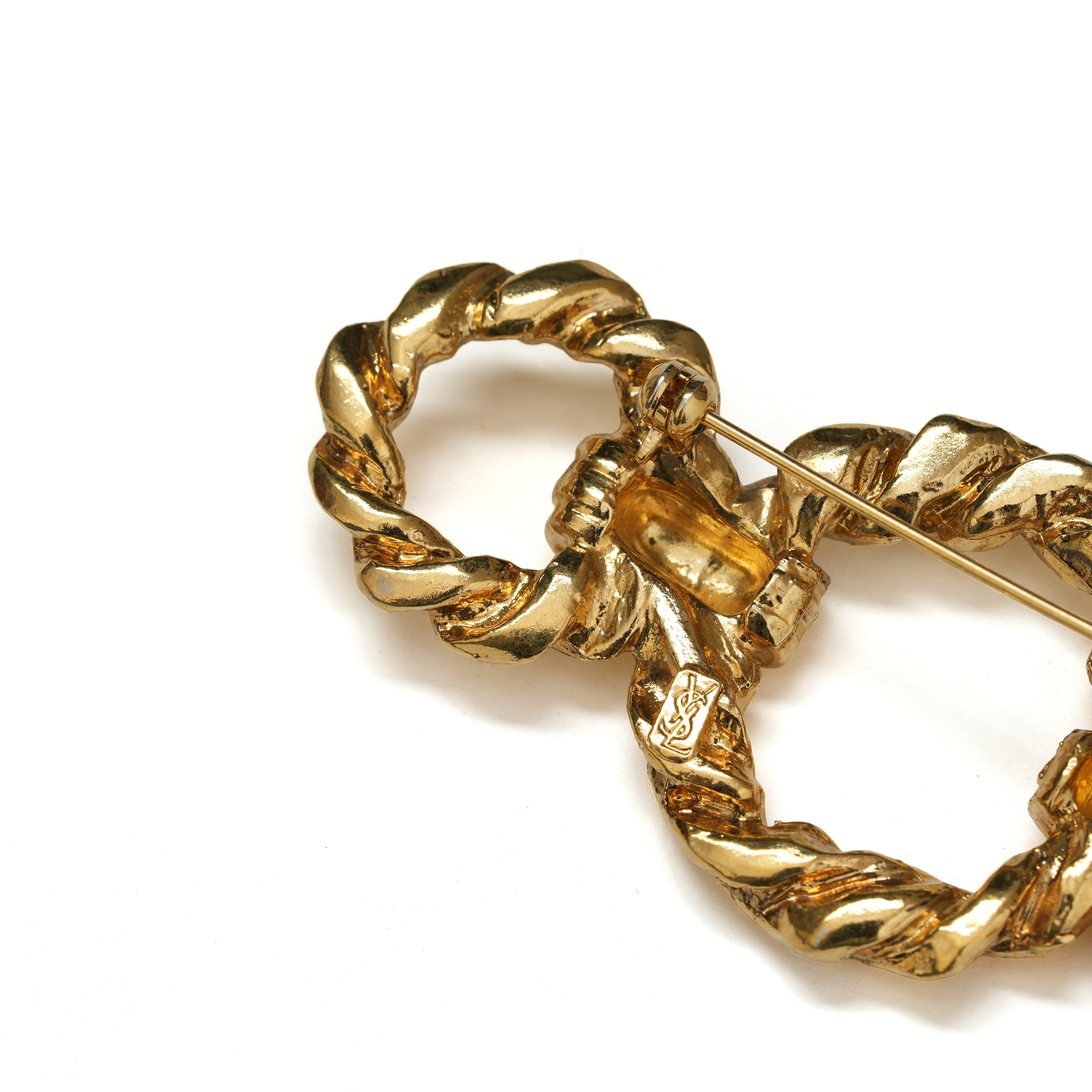 Vintage Yves Saint Laurent YSL Rope Flower Brooch - beg borrow steal studio