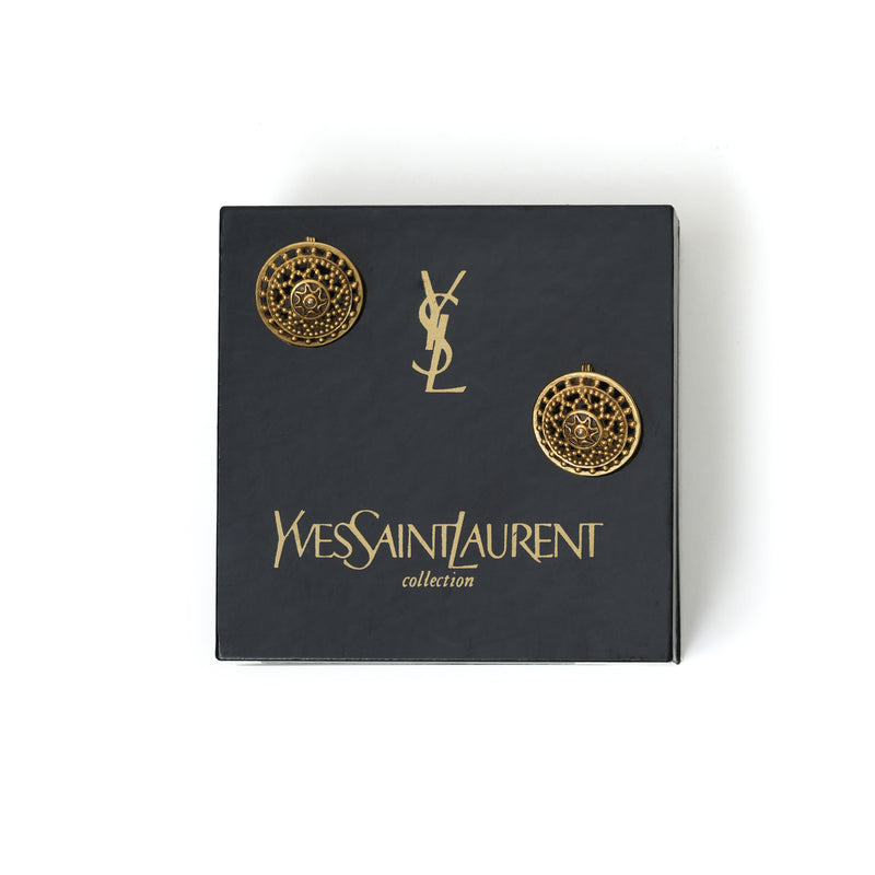 Vintage Yves Saint Laurent (YSL) Sunburst Earrings - beg borrow steal studio