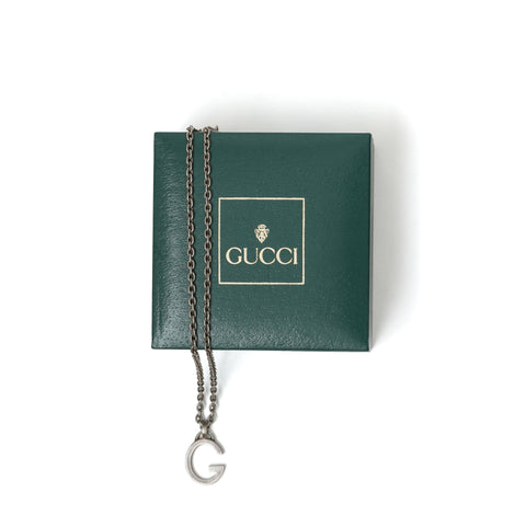 Vintage Gucci Block Letter G Necklace - Beg Borrow Steal Studio