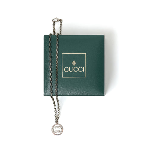 Vintage Gucci Round Cut-Out Disk Necklace - Beg Borrow Steal Studio