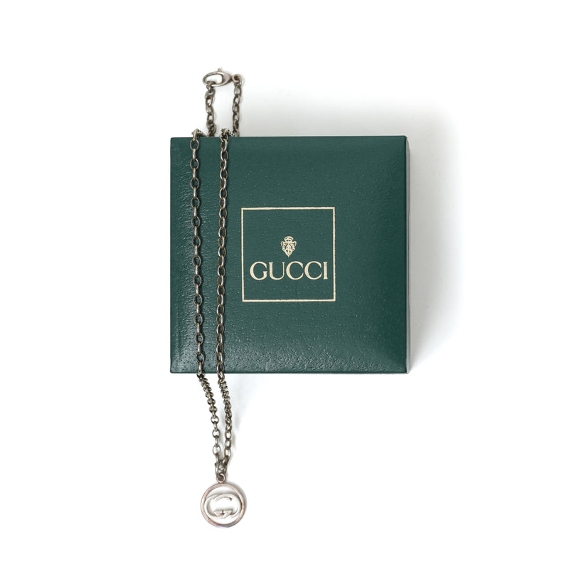 Vintage Gucci Round Cut-Out Disk Necklace - Beg Borrow Steal Studio
