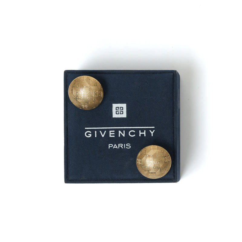 Vintage Givenchy Textured Dome Button Earrings - beg borrow steal studio