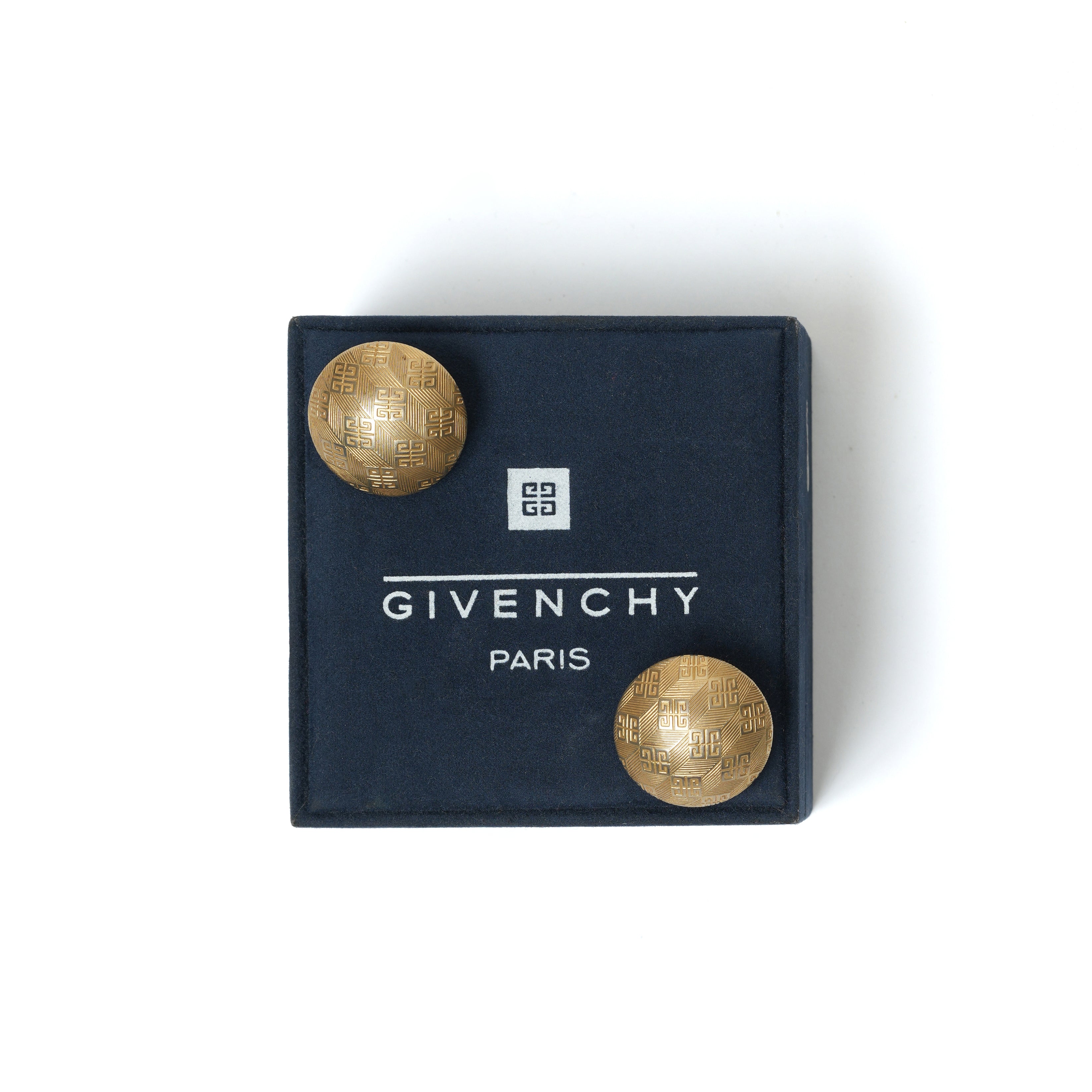 Vintage Givenchy Textured Dome Button Earrings - beg borrow steal studio