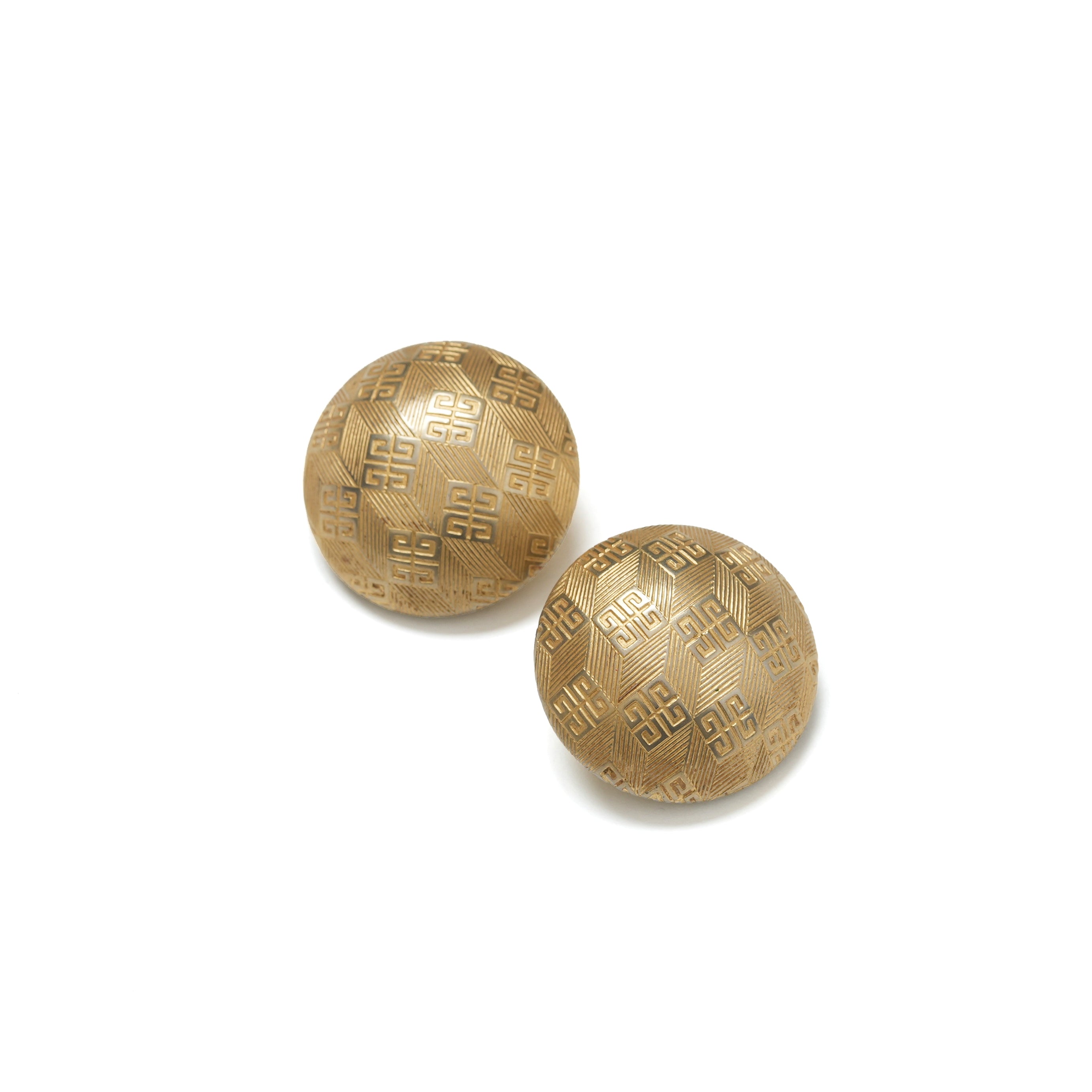 Vintage Givenchy Textured Dome Button Earrings - beg borrow steal studio