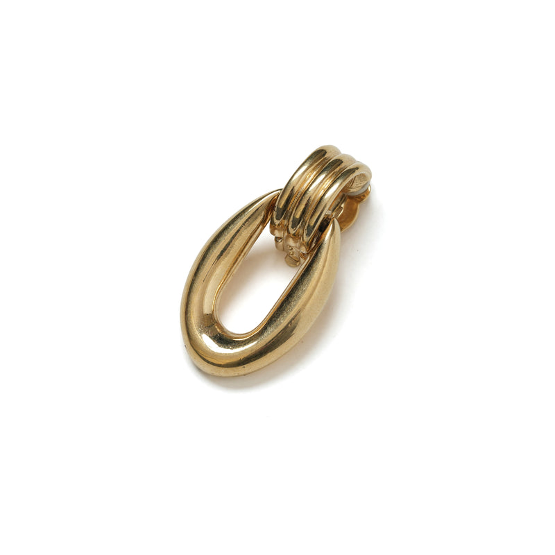 Vintage Givenchy Ribbed Door Knocker Drop Earrings - beg borrow steal studio