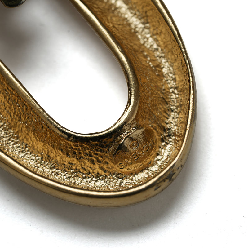 Vintage Givenchy Ribbed Door Knocker Drop Earrings - beg borrow steal studio