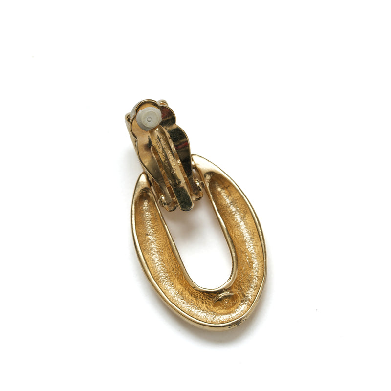 Vintage Givenchy Ribbed Door Knocker Drop Earrings - beg borrow steal studio