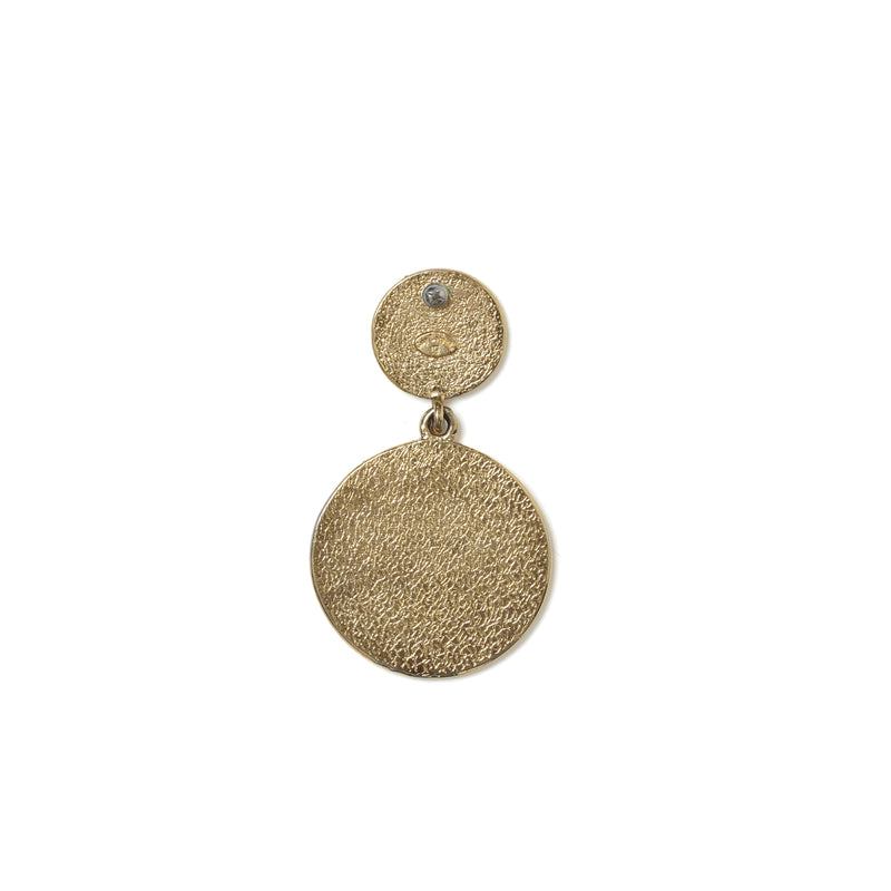Vintage Guy Laroche Molten Gold Medallion Drop Earrings - beg borrow steal studio