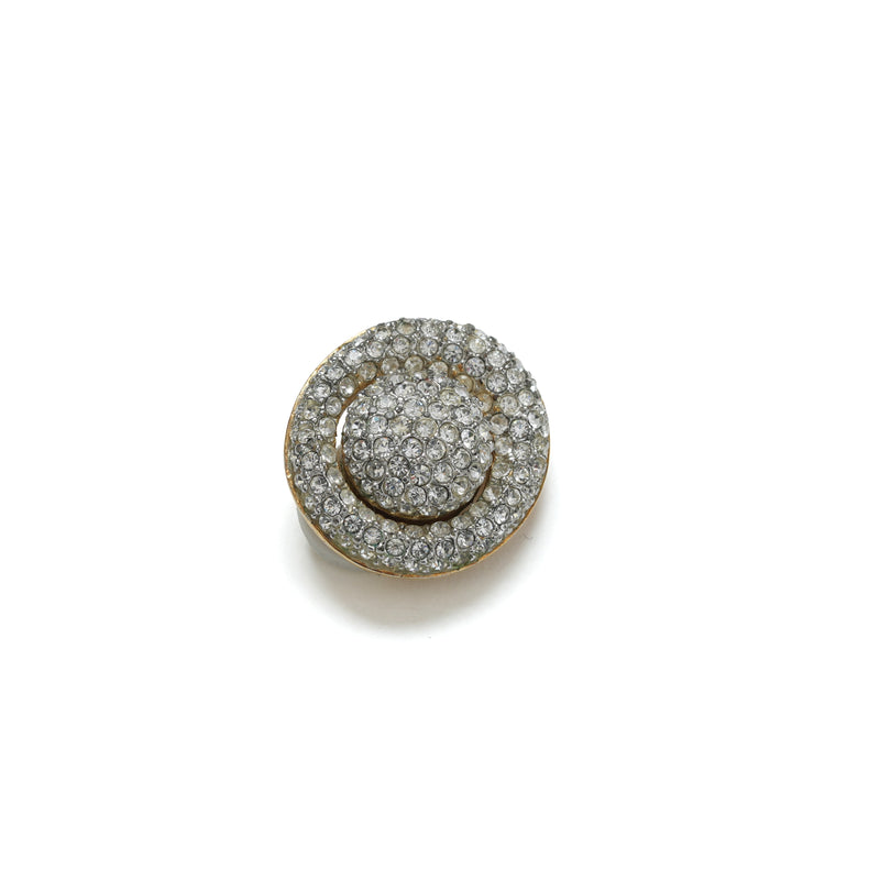 Vintage Guy Laroche Crystal Pave Dome earrings - beg borrow steal studio